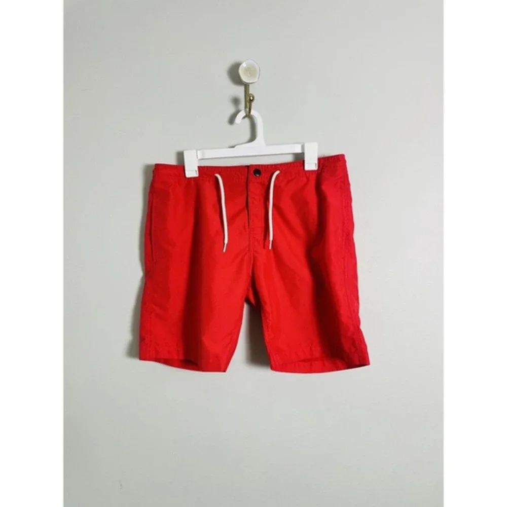 Trunks Men's Swim Trunks. Size 32. Red. 7 Inch Inseam. Beach. Sea Life. Surfer